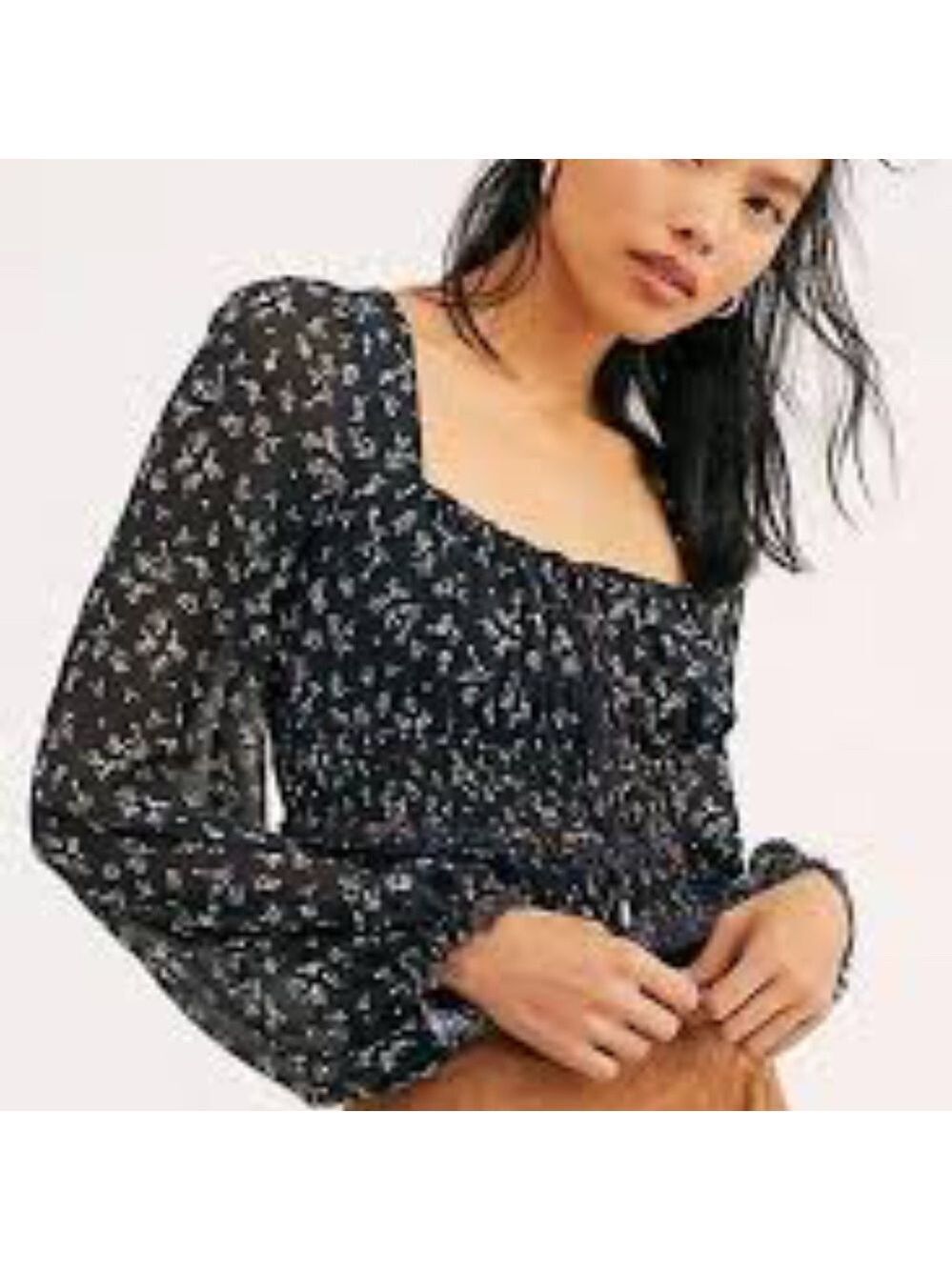 Free People Lolita Floral Print Blouse